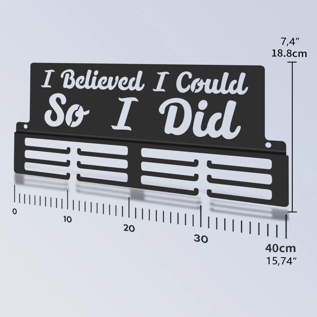 Popular I Believe Races Steel Medal Display Hook for Students/Athletes